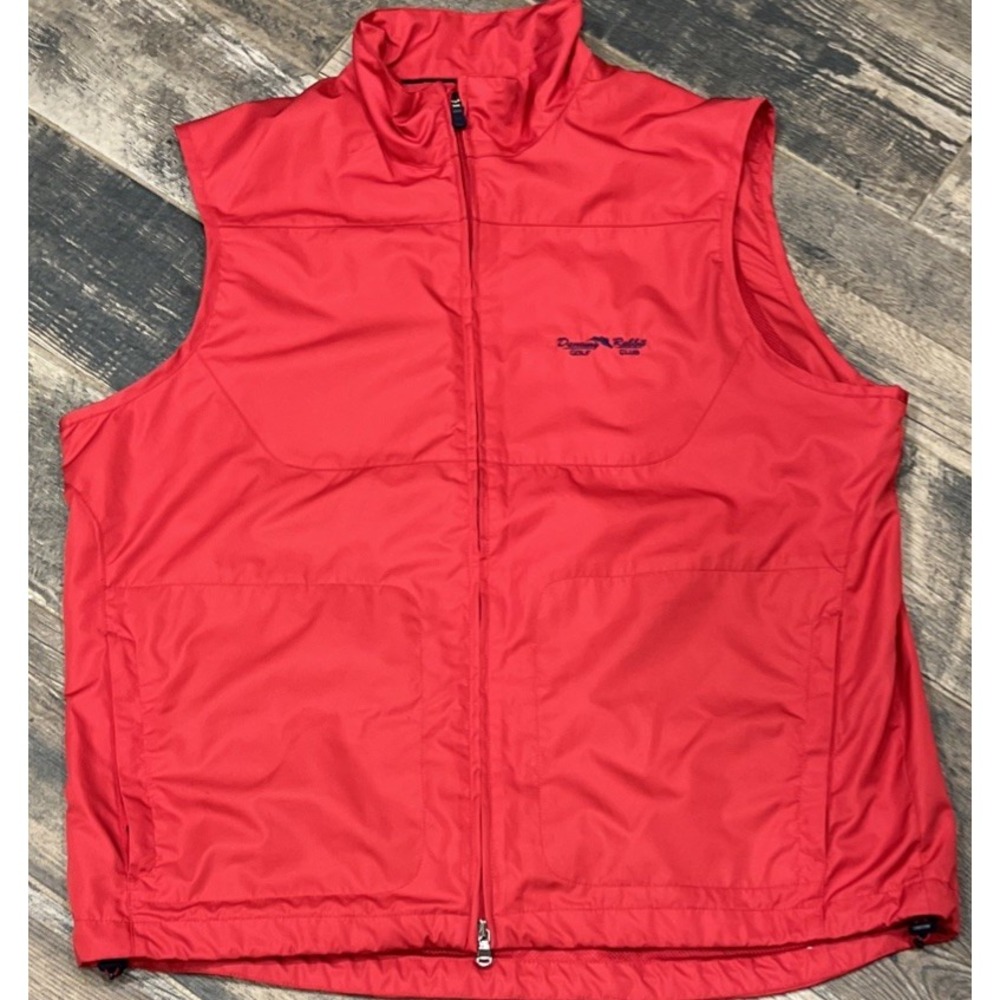 Polo Golf Ralph Lauren Windbreaker Vest Red Lined Zip Dancing Rabbit Golf Logo L